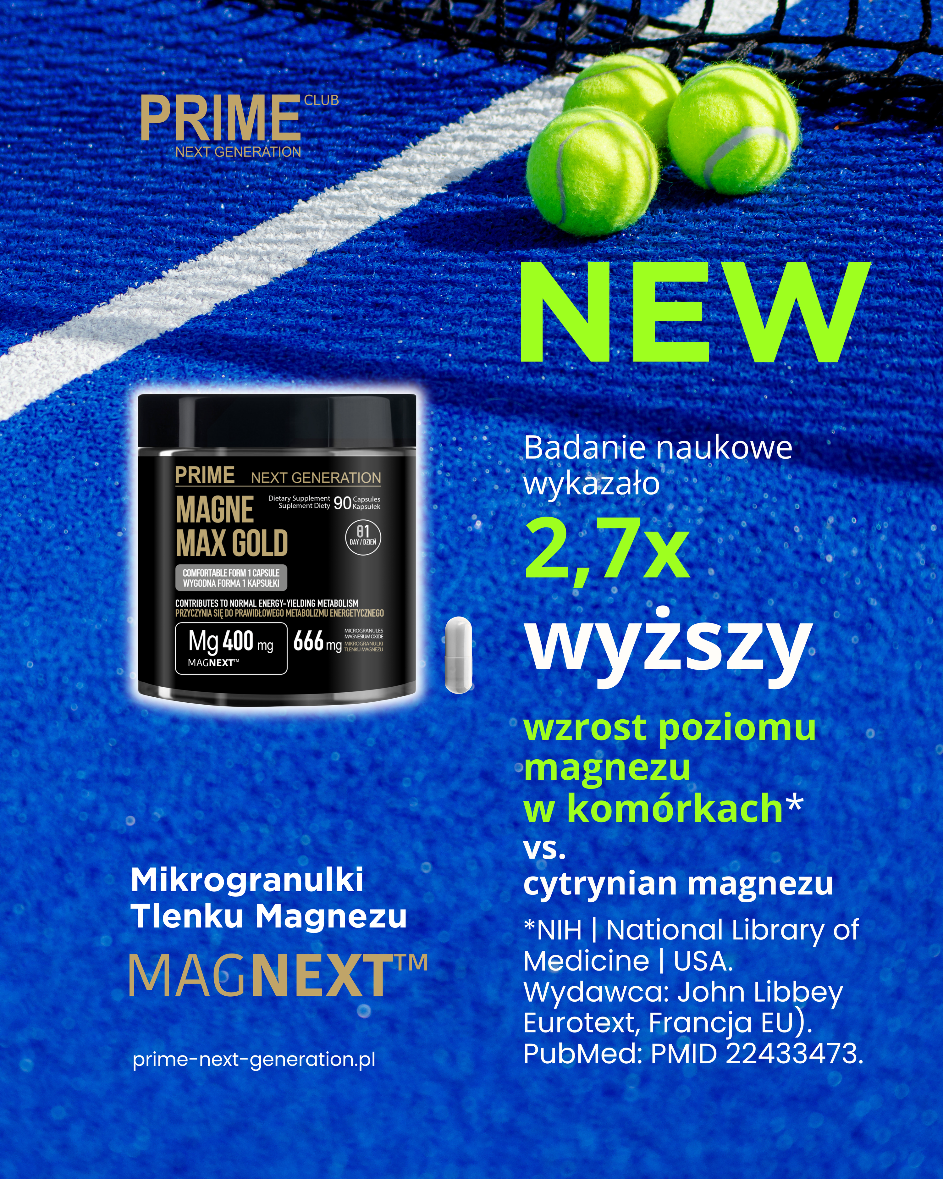MAGNEZ 400 mg na zmęczenie, mięśnie i układ nerwowy | MAGNE MAX GOLD MAGNEXT™