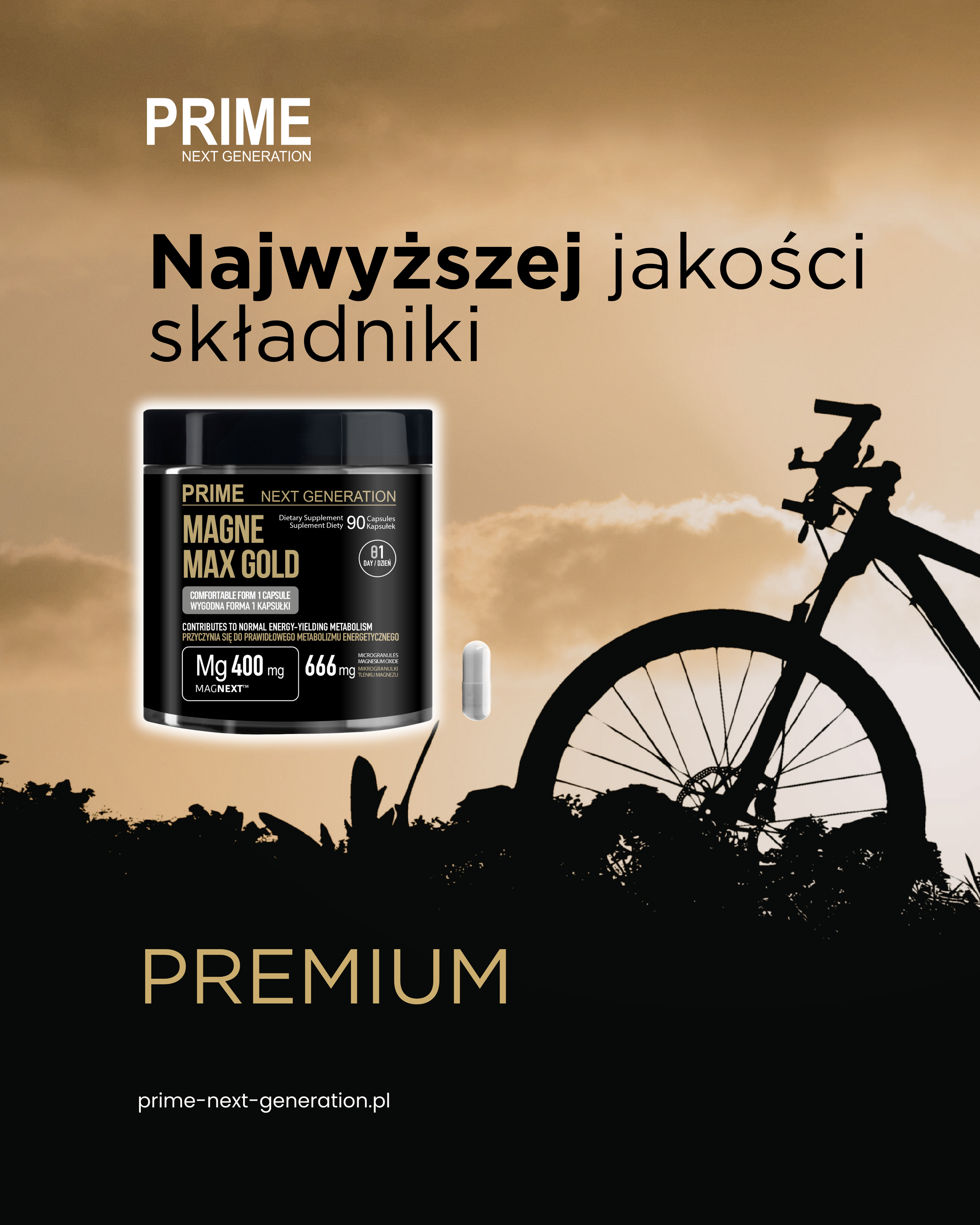 MAGNEZ 400 mg na zmęczenie, mięśnie i układ nerwowy | MAGNE MAX GOLD MAGNEXT™