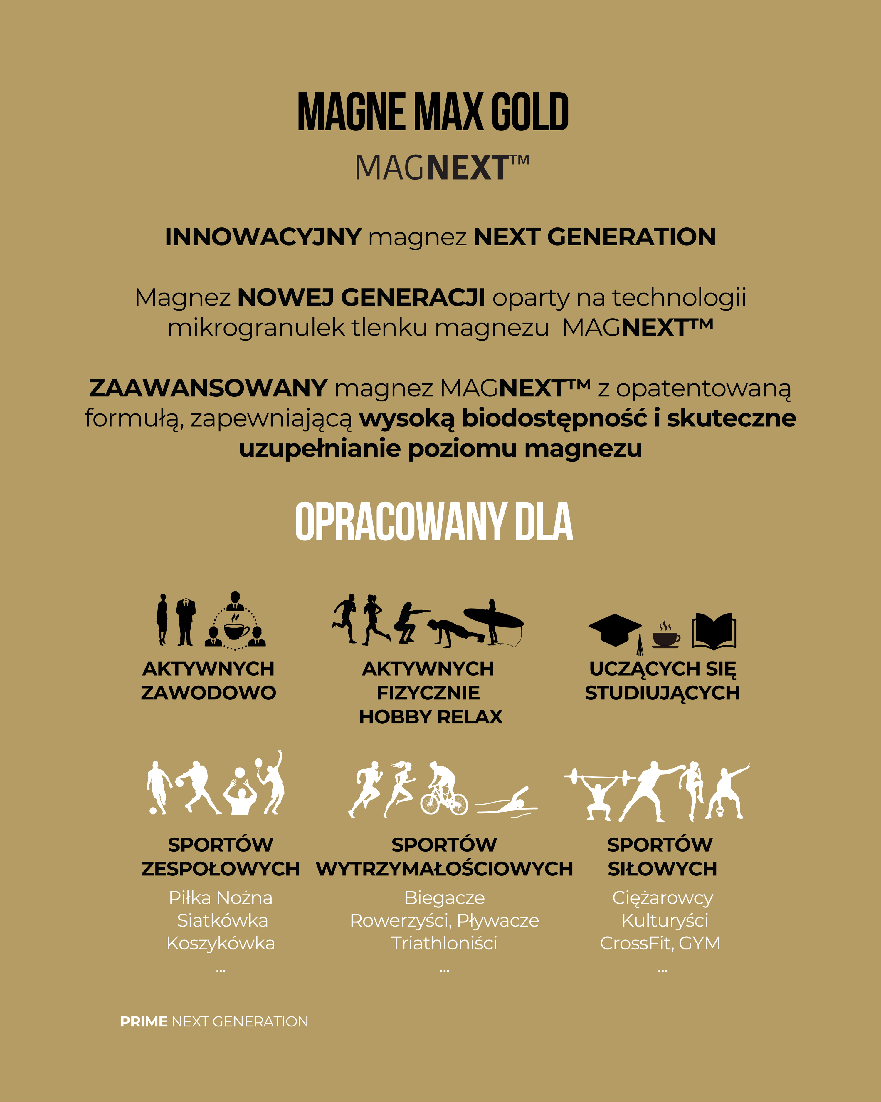 MAGNEZ 400 mg na zmęczenie, mięśnie i układ nerwowy | MAGNE MAX GOLD MAGNEXT™