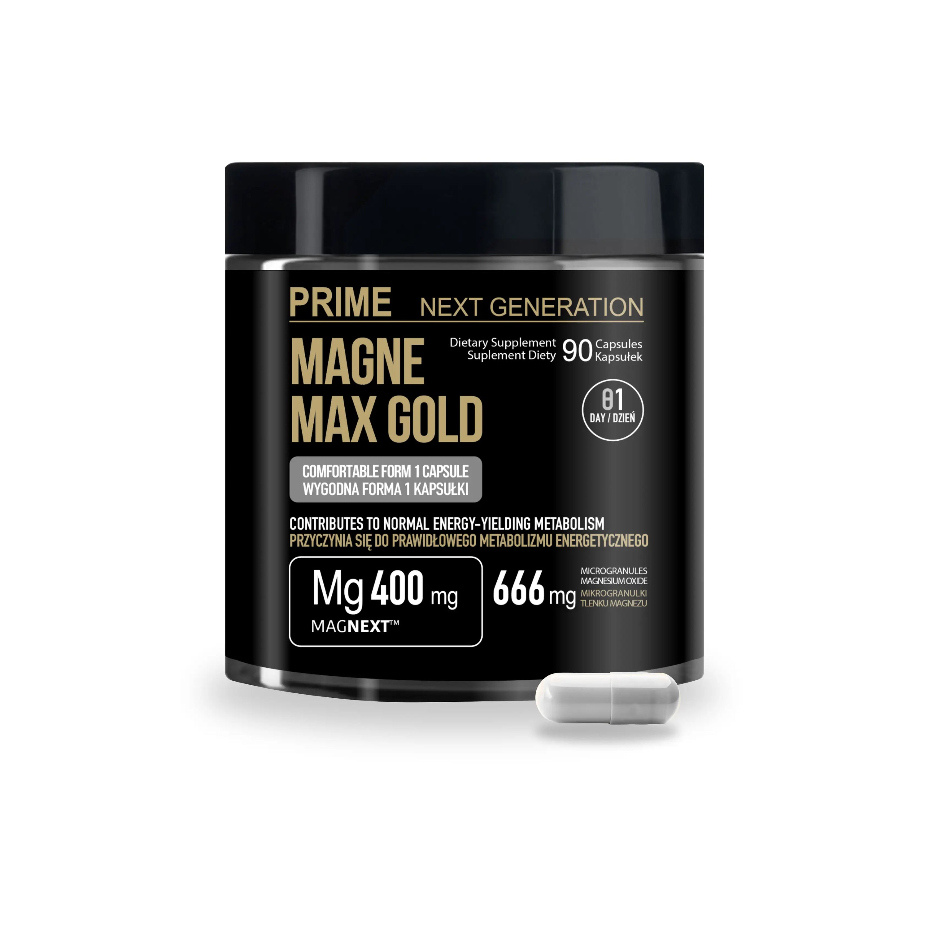 MAGNEZ 400 mg na zmęczenie, mięśnie i układ nerwowy | MAGNE MAX GOLD MAGNEXT™